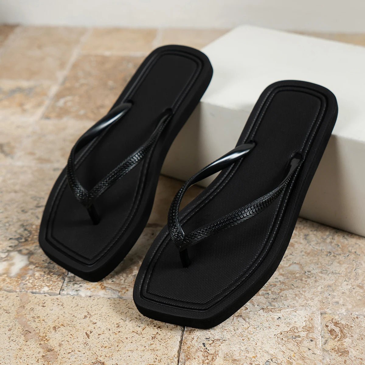 SOKYND Carla Square Toe EVA Sandals ShoesSOKYND-746647-BLA-3637-02199Black36-37