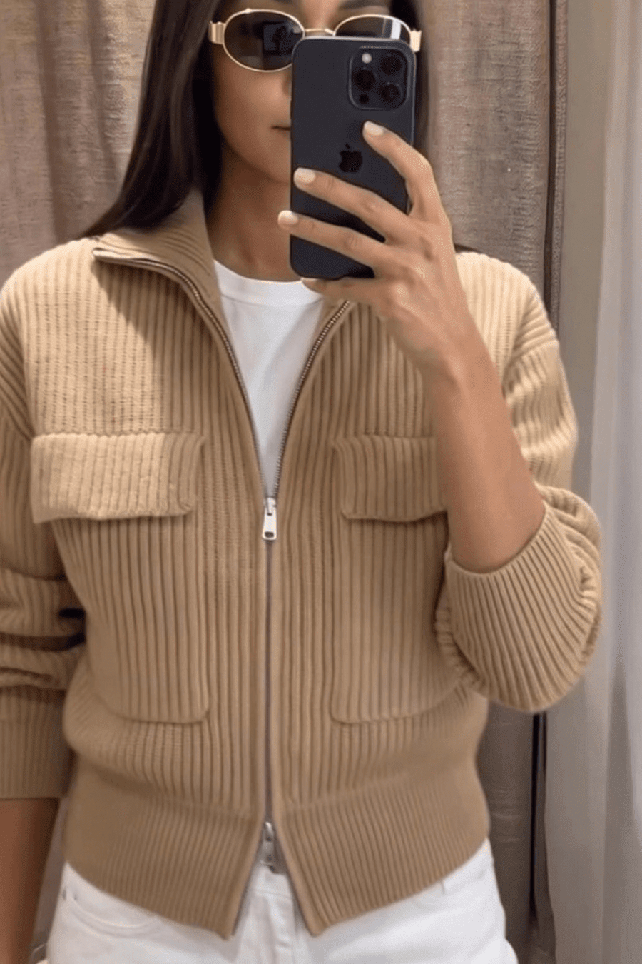 SOKYND Agatha Ribbed Knit Cardigan CardiganSOKYND-492375-BRO-S-57175BrownS