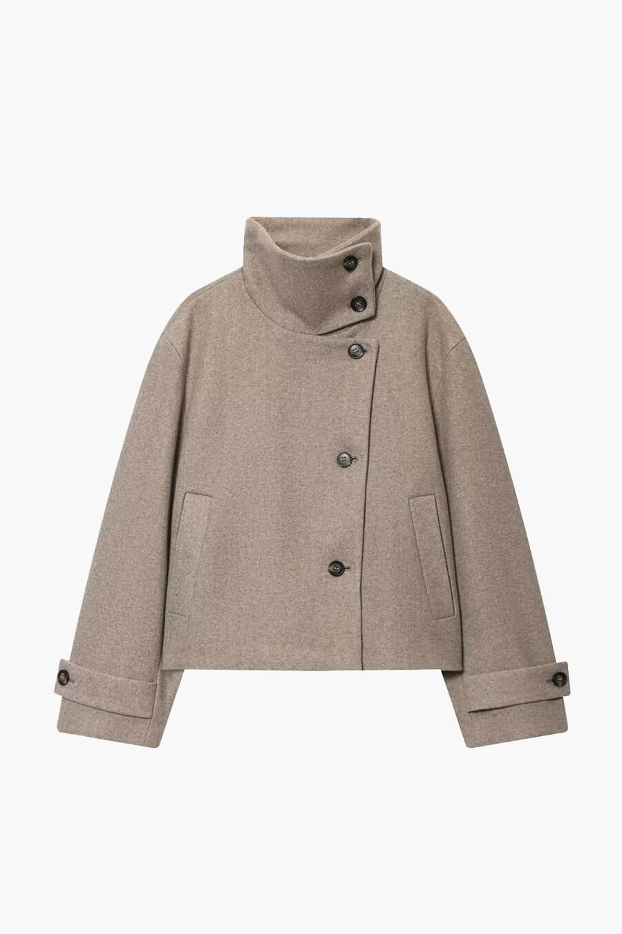 SOKYND Alice Rose Buckle Stand Collar Coat CoatSOKYND-539863-BEI-XS-62871BeigeXS