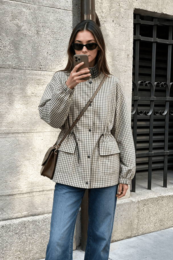 SOKYND Amelia High-Neck Plaid Jacket JacketSOKYND-703959-XS-OS-63319XS