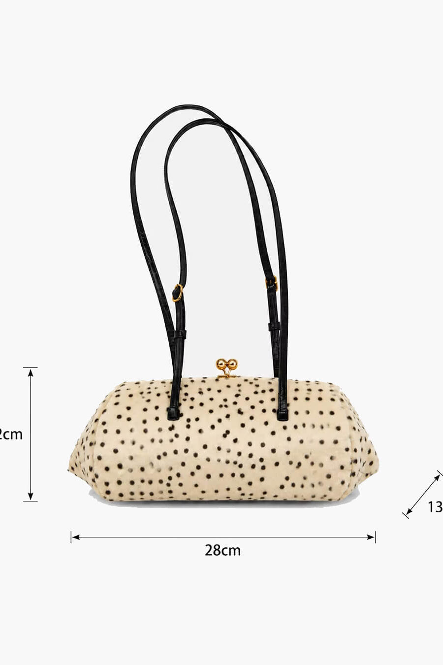 SOKYND Anna Cheetah Faux Fur Shoulder Bag BagSOKYND-427991-WHI-28-00503White28x13x12cm