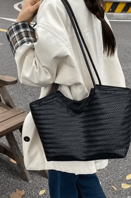 SOKYND Anna Woven Faux Leather Bag BagsuR1774219786661601561BlackRegular