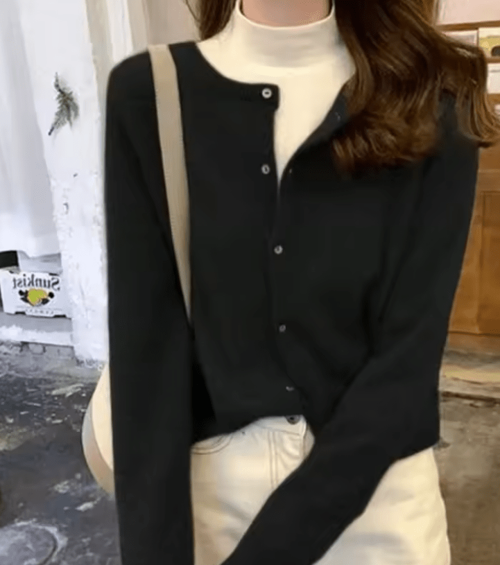 SOKYND Annie Button Front Knit Cardigan CardiganSOKYND-545431-BLA-M-86007BlackM