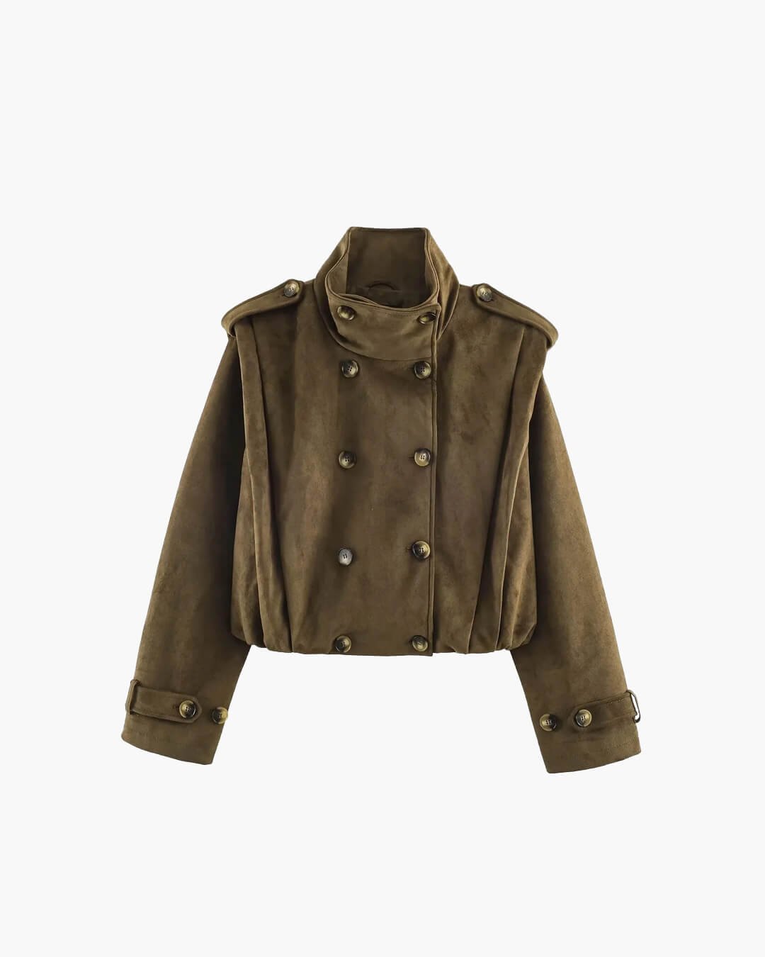 SOKYND Belinda Retro Faux Suede Cropped Trench JacketSOKYND-205527-L-OS-15447L