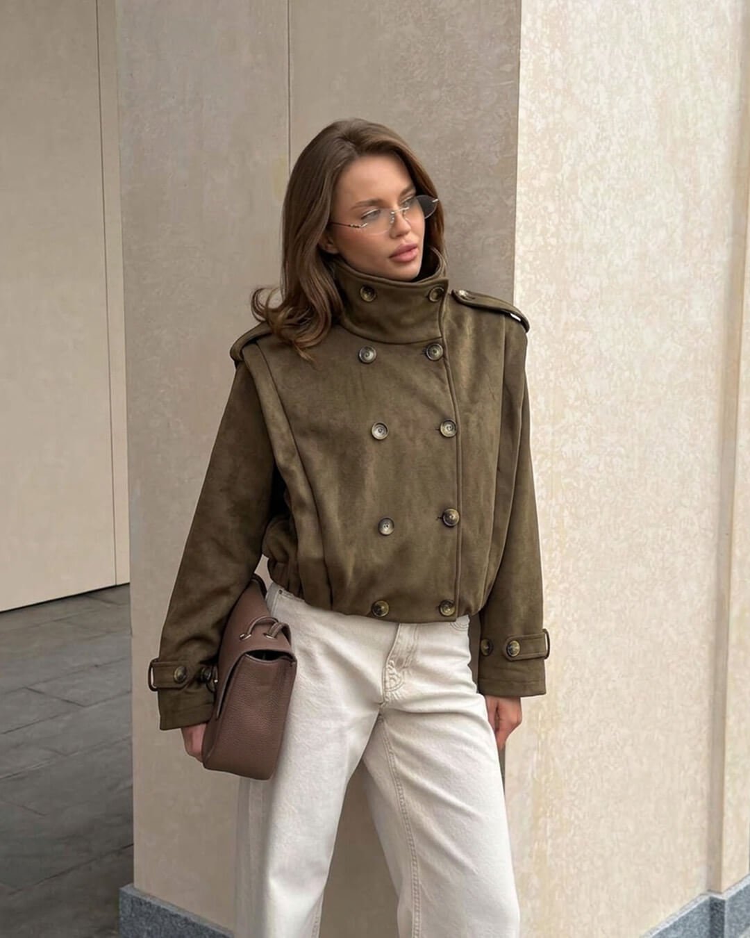 SOKYND Belinda Retro Faux Suede Cropped Trench JacketSOKYND-205527-XS-OS-17143XS