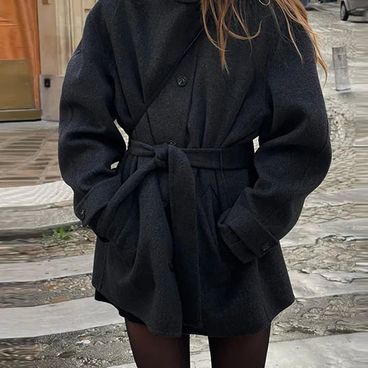 SOKYND Billie Stand Collar Short Coat Coats & JacketsxA1767625273831278317BlackS
