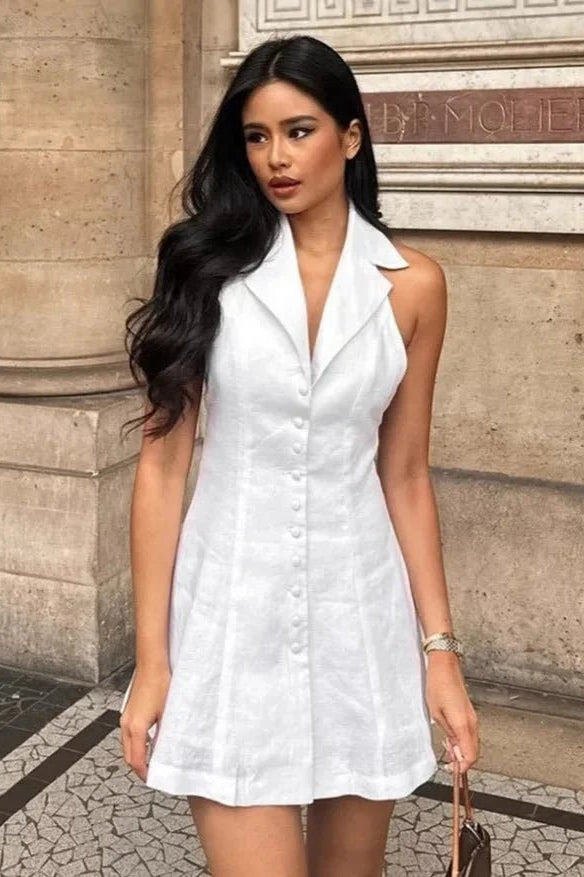 SOKYND Briony Halter V-Neck Mini Dress DressesSOKYND-103639-DEF-S-71127S