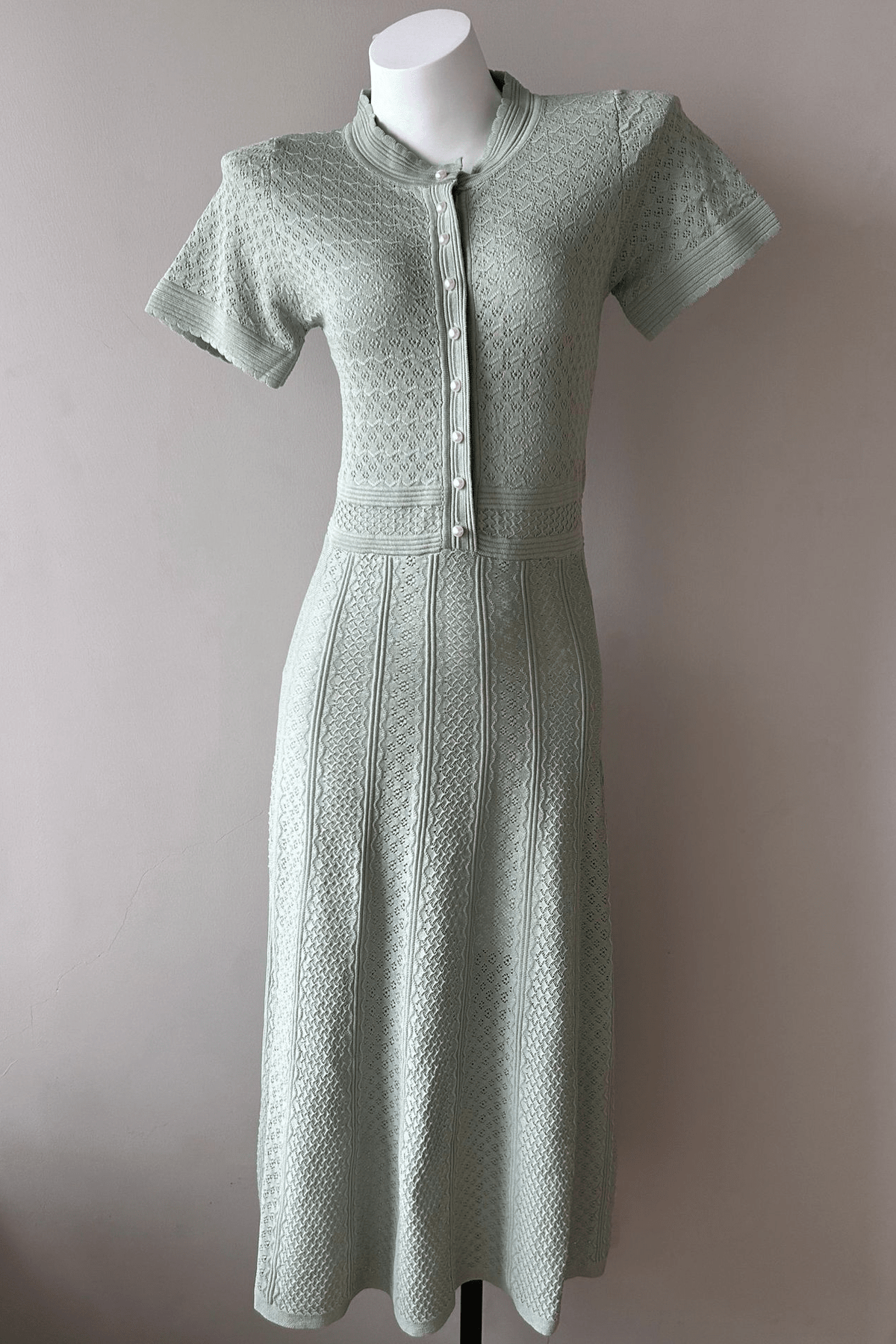 SOKYND Brynn Half Button Knitted Midi Dress DressesSOKYND-785431-MIN-XS-22807Mint GreenXS