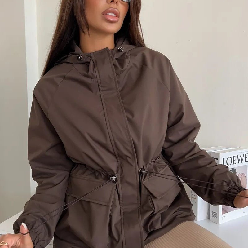SOKYND Camila Waterproof Hooded Jacket Coats & JacketsBrownS