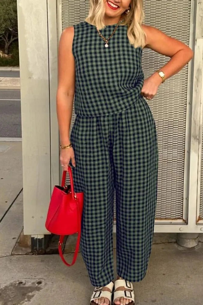 SOKYND Camille Plaid Sleeveless Vest Set Matching SetsSOKYND-709207-BLU-S-62167BlueS