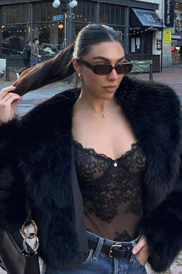 SOKYND Carley Faux Fur Coat Coats & JacketszN1767356248744829631BlackS