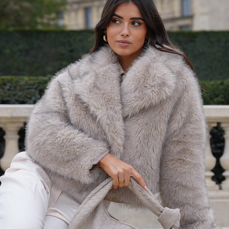 SOKYND Carley Faux Fur Coat Coats & JacketsEw1767356248744329289CreamS