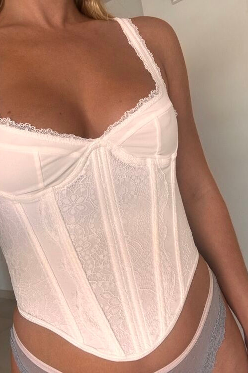 SOKYND Carmen Lace Trim Strappy Button Top TopsSOKYND-509079-WHI-XS-56567WhiteXS