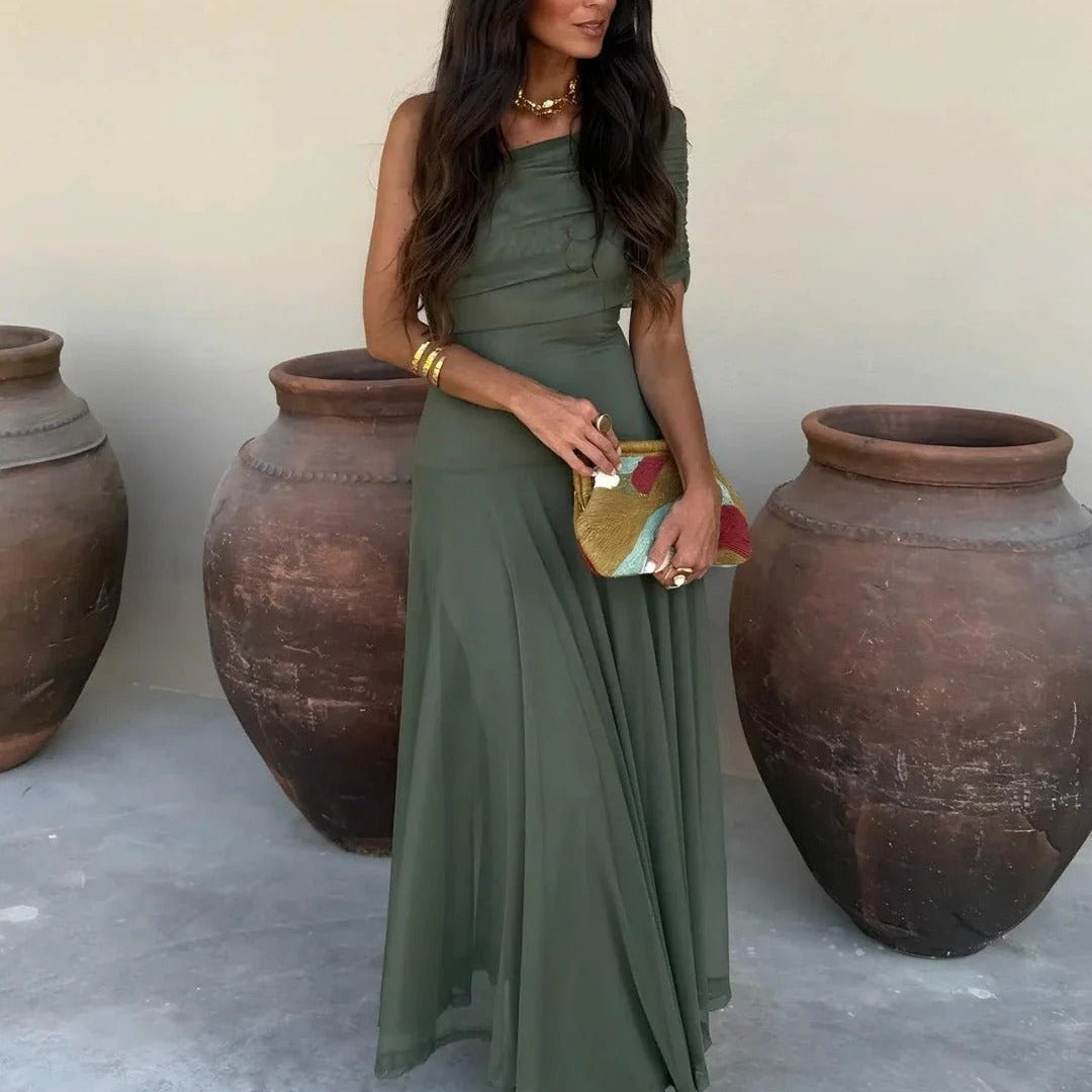 SOKYND Celeste Off-Shoulder Ruched Maxi Dress DressSageS