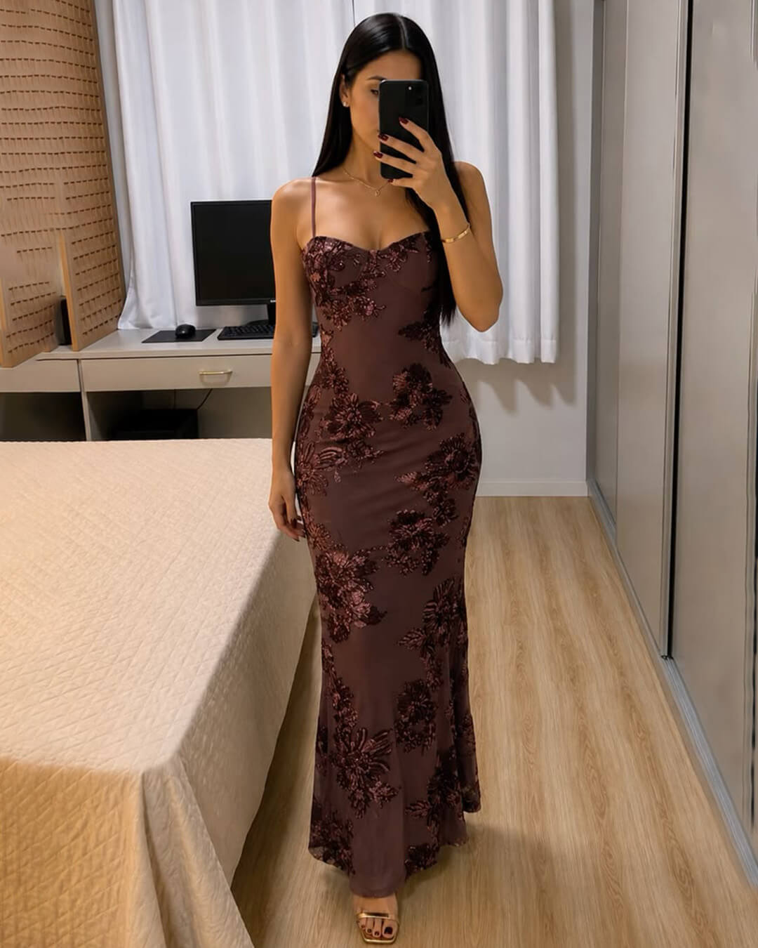 SOKYND Clara Tie-Back Evening Dress DressSOKYND-011287-BRO-XS-50359BrownXS