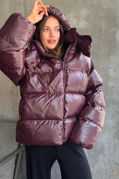 SOKYND Davina Hooded Puffer Jacket Coats & JacketsqZ1767356248747273411BurgundyS