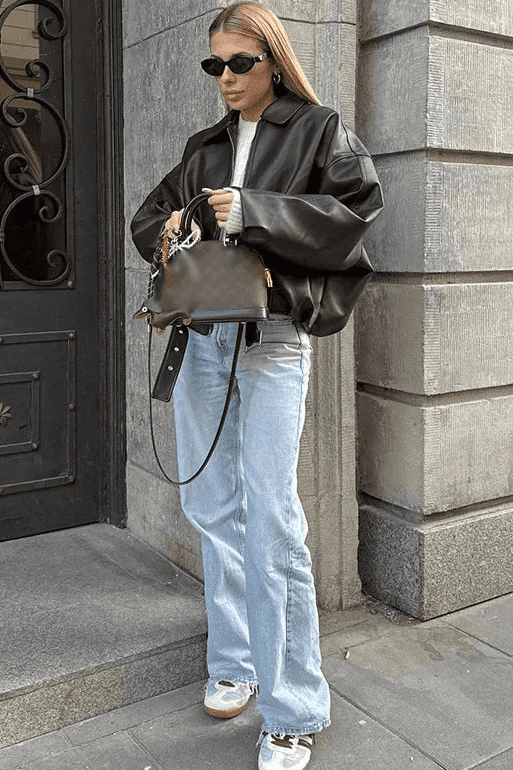 SOKYND Eliana Leather Moto Jacket Coats & JacketsSOKYND-730391-BRO-L-17367BrownL