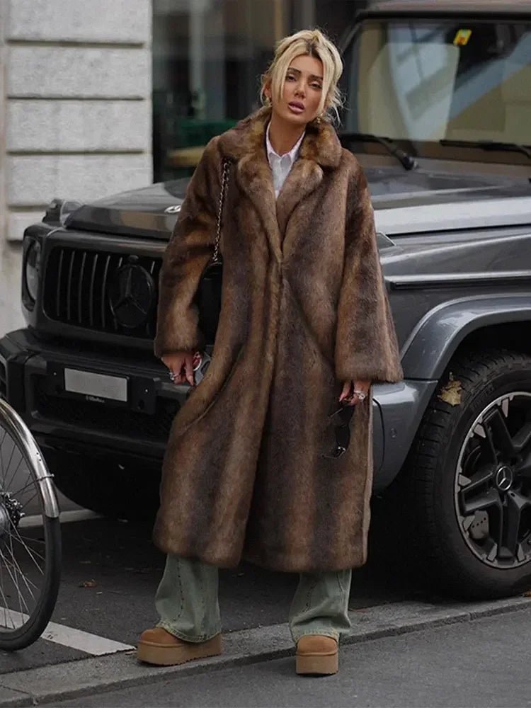 SOKYND Ellen Faux Fur Long Overcoat CoatSOKYND-393687-M-OS-57335M