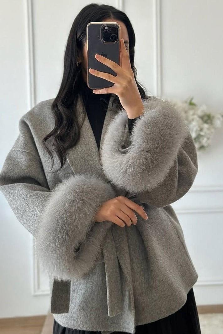 SOKYND Ellianna Faux Fur Coat Coats & JacketsCm1767356248751930600GrayS