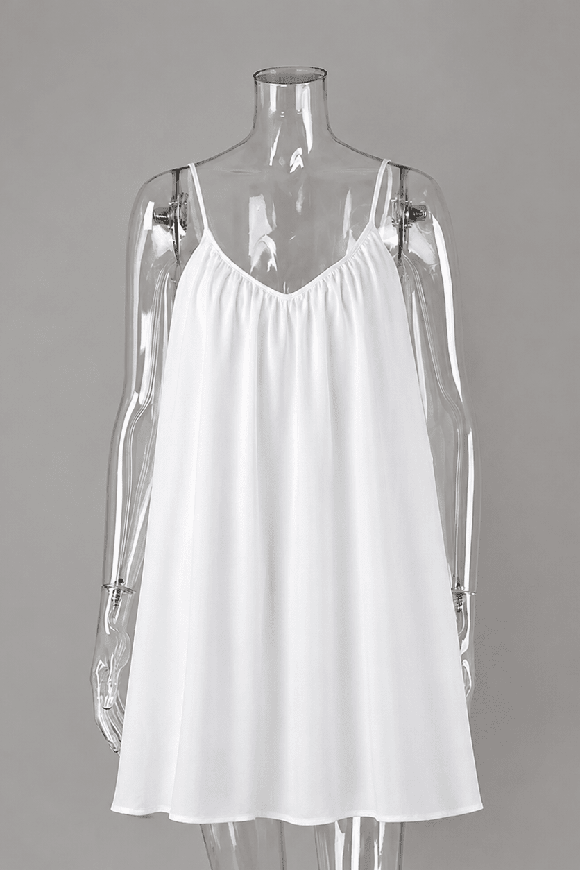 SOKYND Emery Spaghetti Strap Flowy Mini Dress DressesSOKYND-505623-WHI-S-29271WhiteS