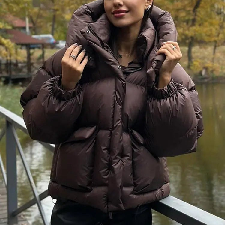 SOKYND Emilia Hooded Puffer Jacket JacketSOKYND-956119-BRO-M-30167BrownM