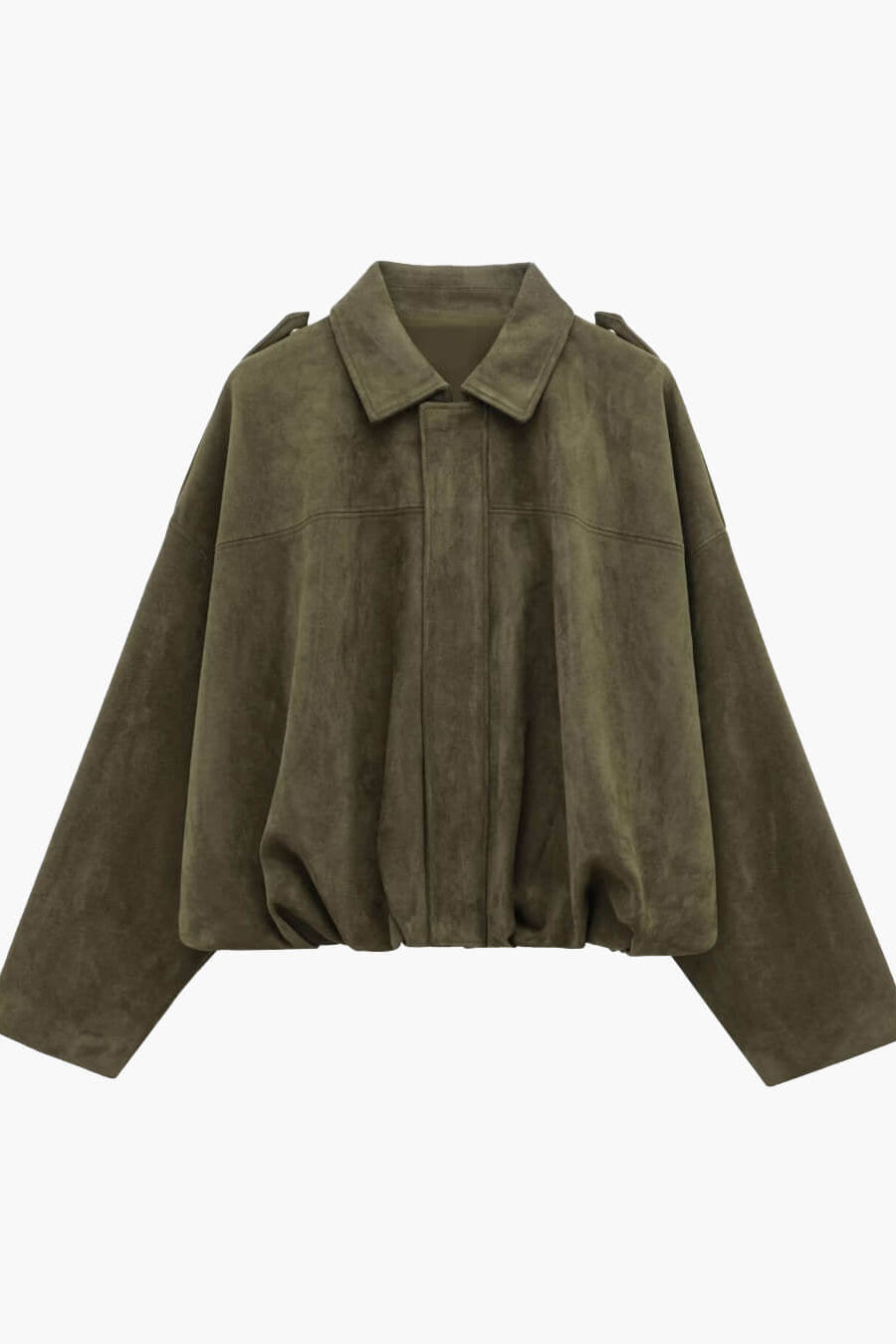 SOKYND Erica Faux Suede Bomber Jacket JacketSOKYND-248727-OLI-S-50167OliveS