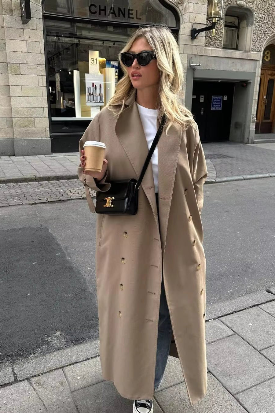 SOKYND Esther Classic Double Breasted Trench Coat CoatSOKYND-187735-BEI-M-65559BeigeM