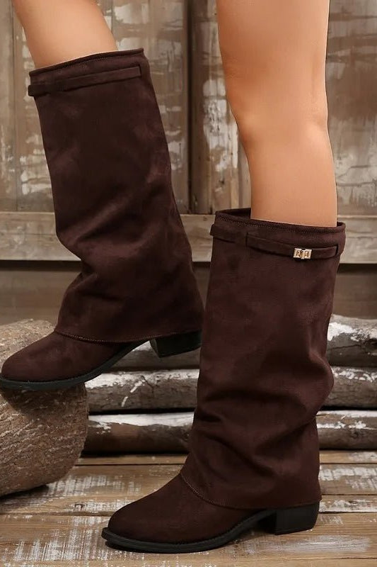 SOKYND Esther Faux Suede Knee High Boots BootsSOKYND-444119-DEE-36-30231Deep Brown36