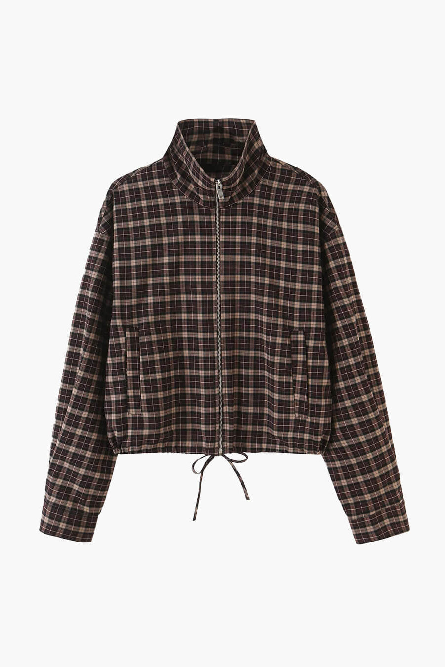 SOKYND Eva High Collar Checked Zip Jacket JacketSOKYND-180887-S-OS-43127S