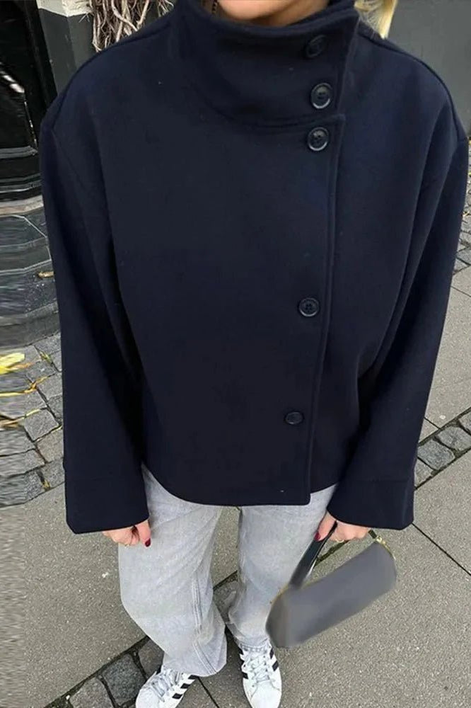 SOKYND Ezra elegant Jacket with Stand Collar Coats & Jacketsar1767356248733742265Navy BlueS