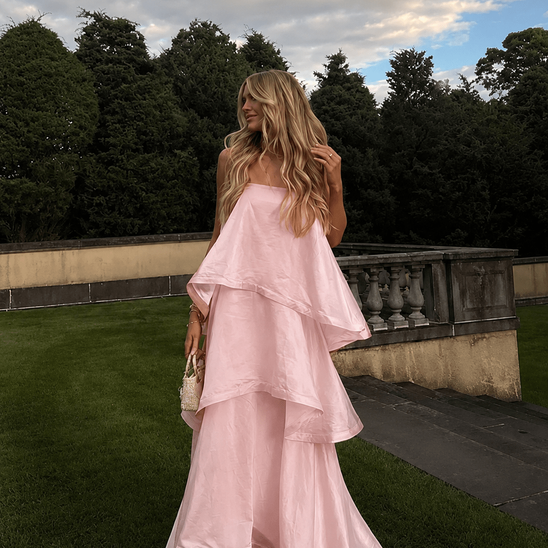 SOKYND Fallon Layered Ruffle Maxi Dress DressSOKYND-624919-PIN-S-82199PinkS