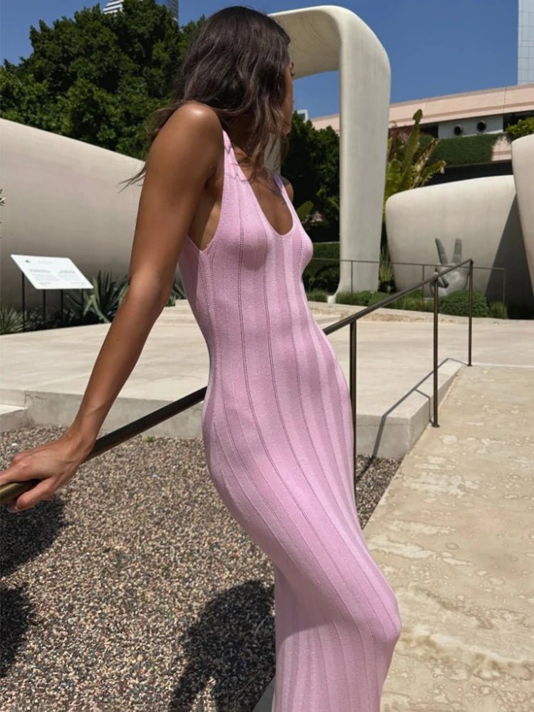 SOKYND Freya Backless Maxi Dress in Pink