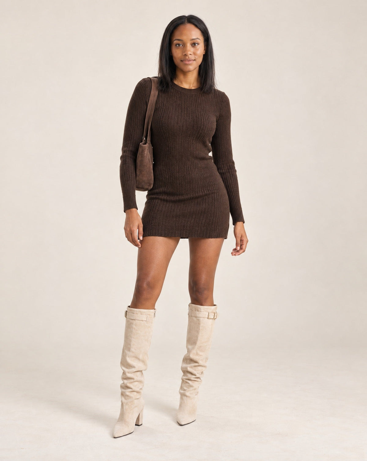 SOKYND Gloria Slouchy Faux Suede Knee High Boots BootsSOKYND-752535-CRE-34-00215Creme34