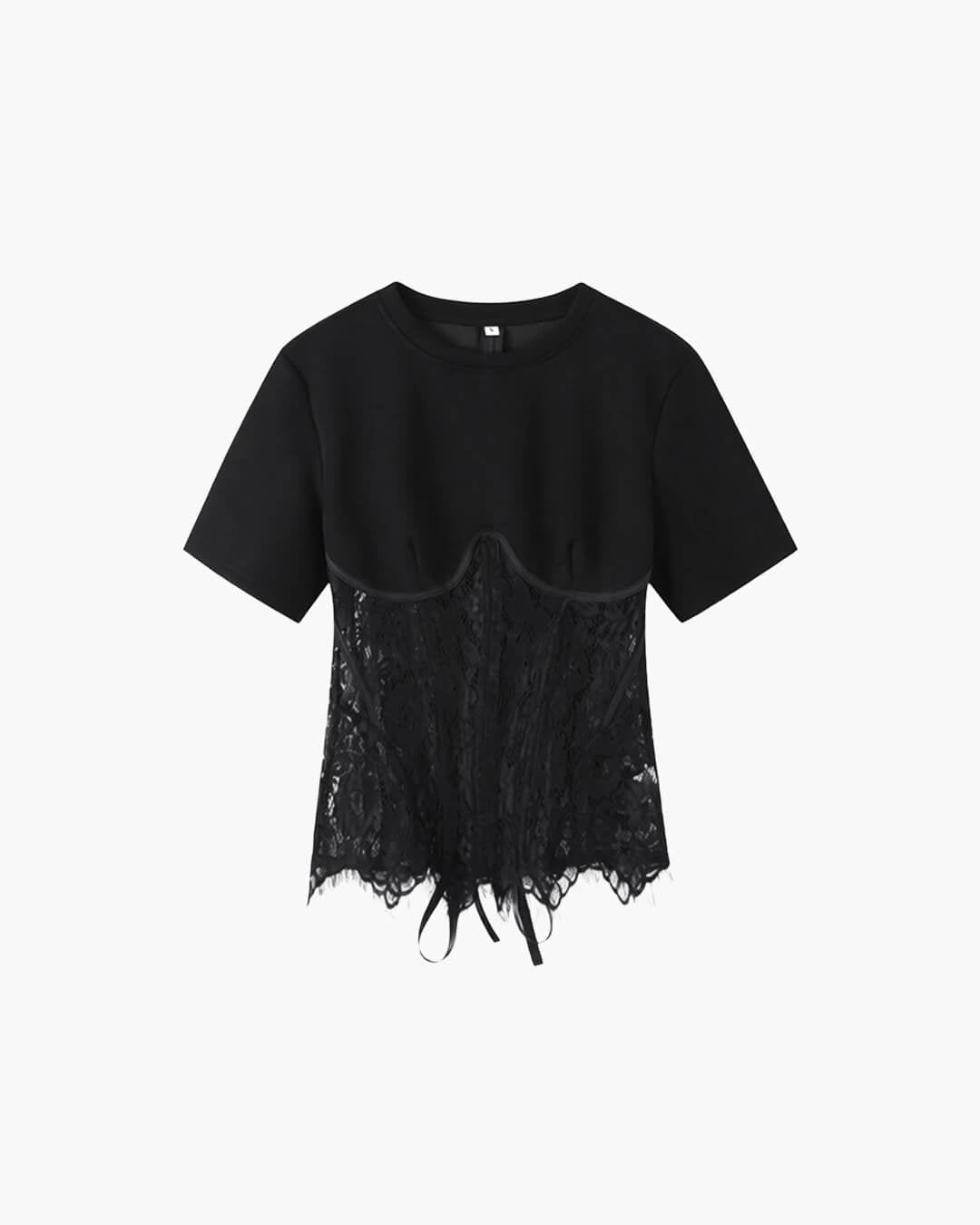 SOKYND Hailee Lace Corset Top in Brown