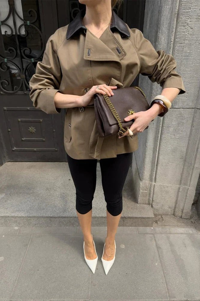 SOKYND Hanna Contrast Collar Belted Trench Coat CoatSOKYND-326167-XS-OS-39255XS