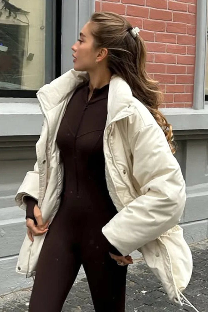 SOKYND Hanna Stand Collar Padded Puffer Coat CoatSOKYND-983063-BEI-S-89207BeigeS