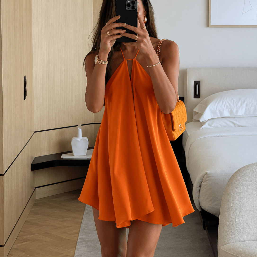 SOKYND Harper Halter Mini Dress DressSOKYND-818775-ORA-XS-30903OrangeXS