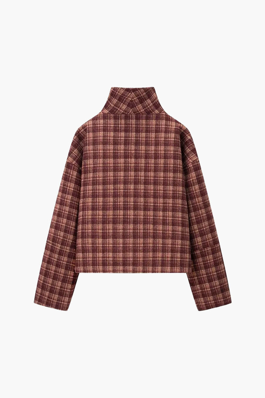 SOKYND Jane Plaid Stand Collar Coat CoatSOKYND-608023-S-OS-44951S