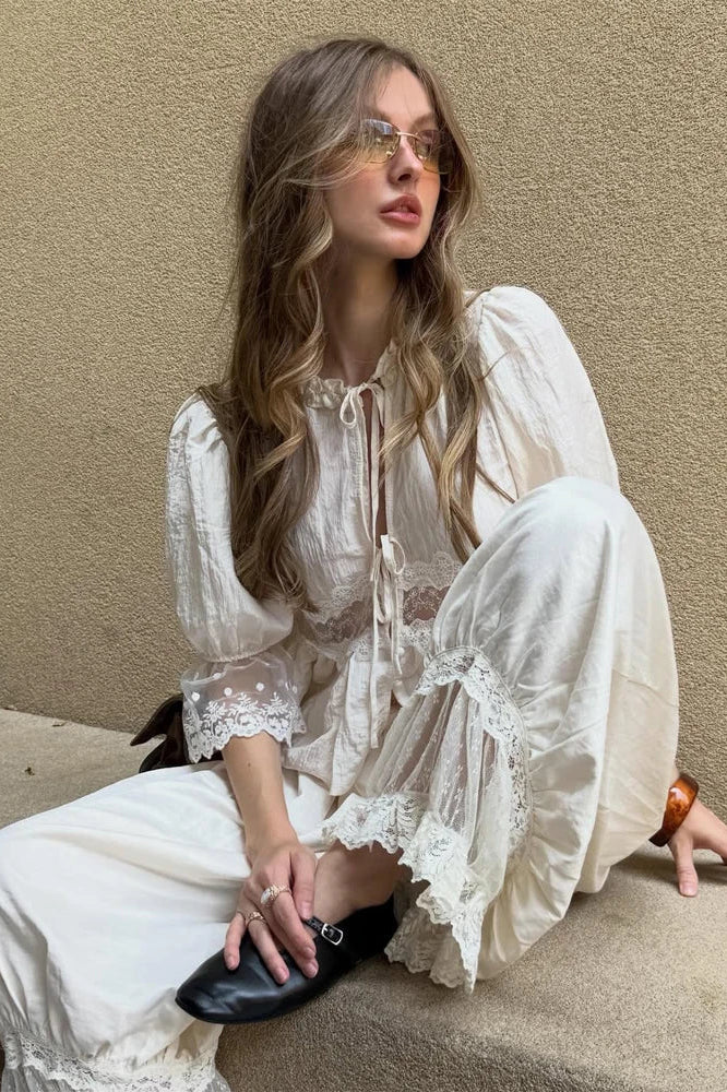 SOKYND Jasmine Lace Lantern Suit Matching SetsSOKYND-950999-WHI-S-47319WhiteS