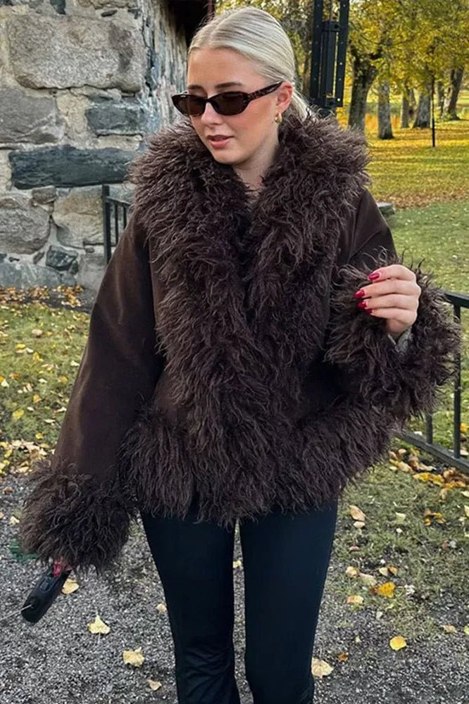 SOKYND Jedda Plush Faux Fur Coat Coats & Jacketspj1767625273826930229BrownL