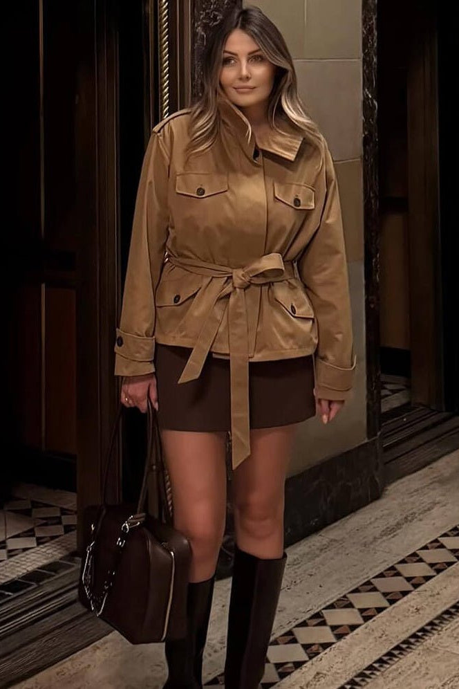 SOKYND Kate High Collar Belted Jacket Skort Set Matching SetsSOKYND-495831-JAC-S-74039JacketS