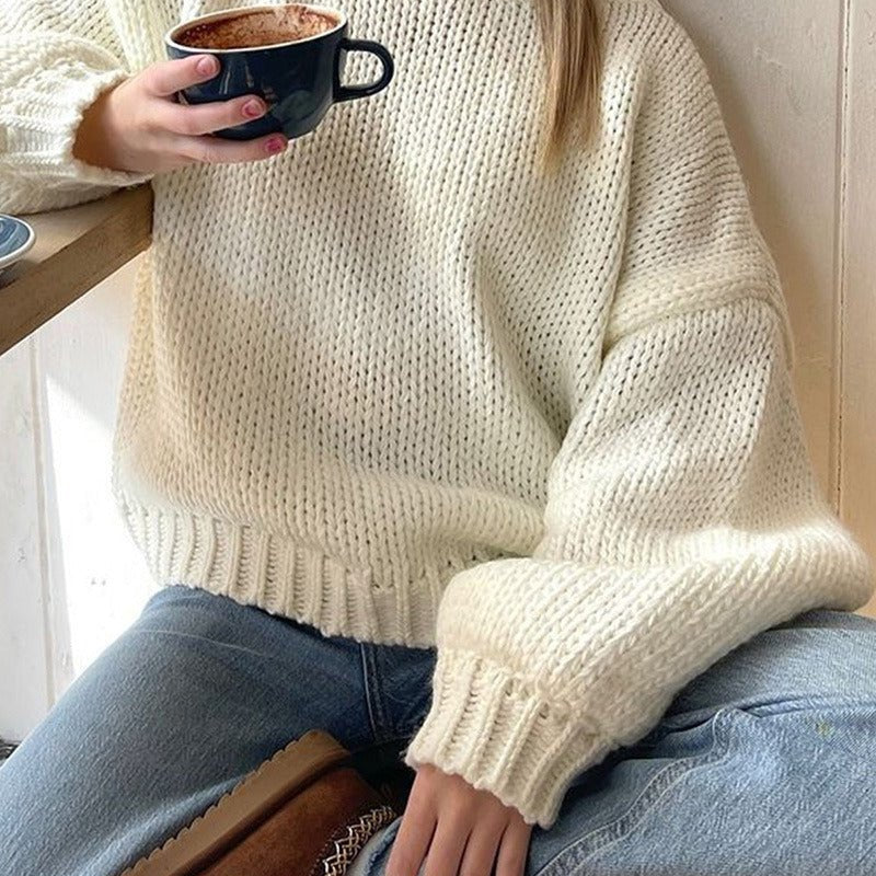 SOKYND Katie Crew Neck Layering Sweater SweaterSOKYND-960023-WHI-S-01623WhiteOne Size