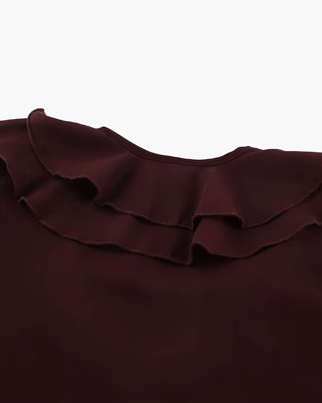 SOKYND Kelly Tie Neck Ruffled Blouse BlouseSOKYND-287383-BUR-M-30391BurgundyM