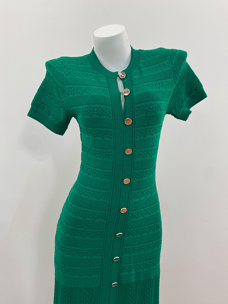 SOKYND Layla Ribbed Knit Midi Dress DressesRedXS