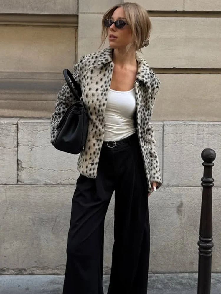 SOKYND Linda Leopard Faux Fur Lapel Coat CoatSOKYND-680727-S-OS-06391S