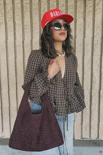SOKYND Lola Woven Faux Suede Tote Bag BagSOKYND-493847-BRO-OS-47255Brown