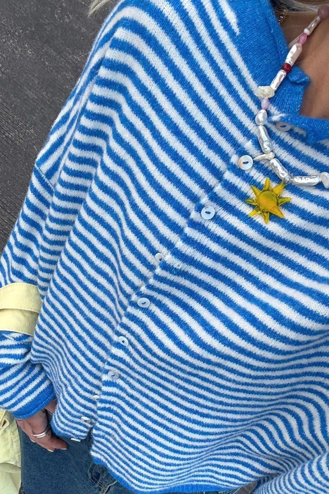 SOKYND Marivic Striped Cardigan Sweaters & CardigansBlueS