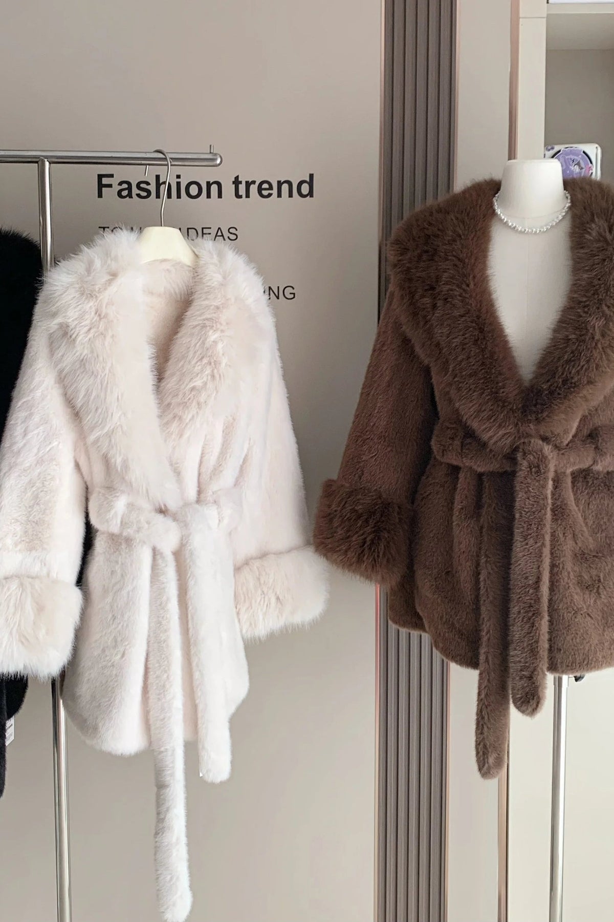 SOKYND Miriam Faux Fur Trim Coat CoatSOKYND-365143-BLA-S-19383BlackS