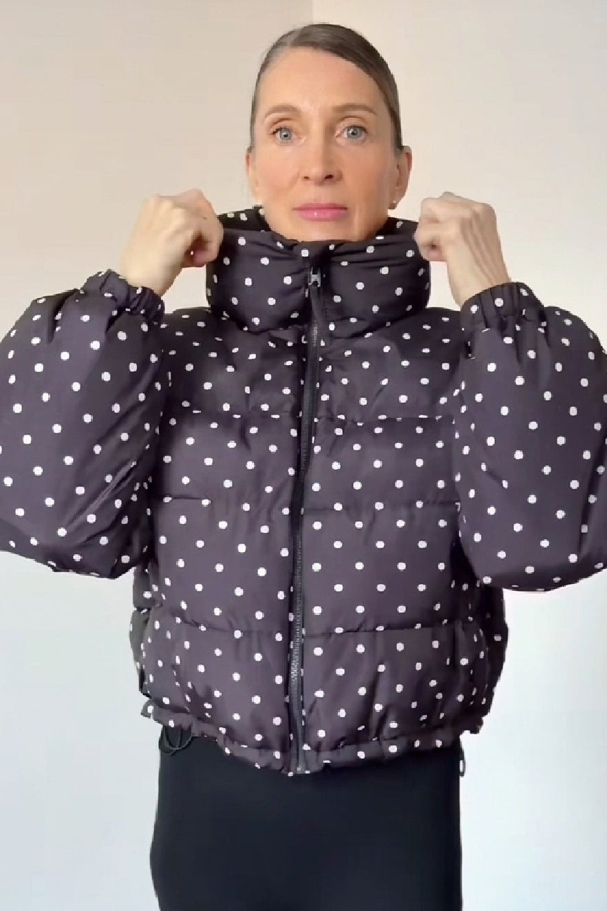 SOKYND Nora Polka Dot Cropped Puffer Jacket JacketSOKYND-588503-XS-OS-20695XS
