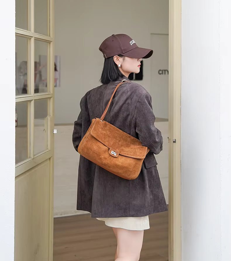 SOKYND Olivia Frosted Leather Retro Tote Bag BagSOKYND-200151-BRO-S-08311BrownS